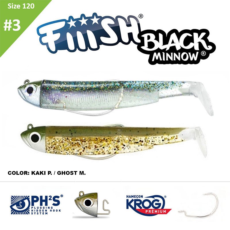 FIIISH BLACK MINNOW 120 N.3 DOUBLE COMBO SHORE 12 GR