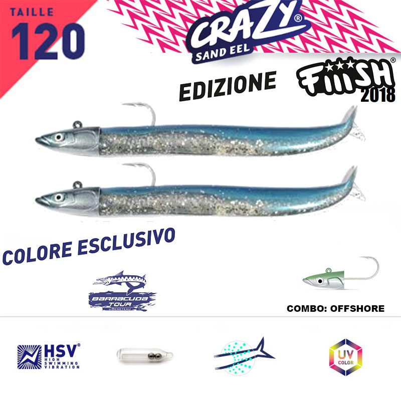 FIIISH CRAZY SAND EEL 120 COMBO X2 OFF SHORE BARRACUDA TOUR