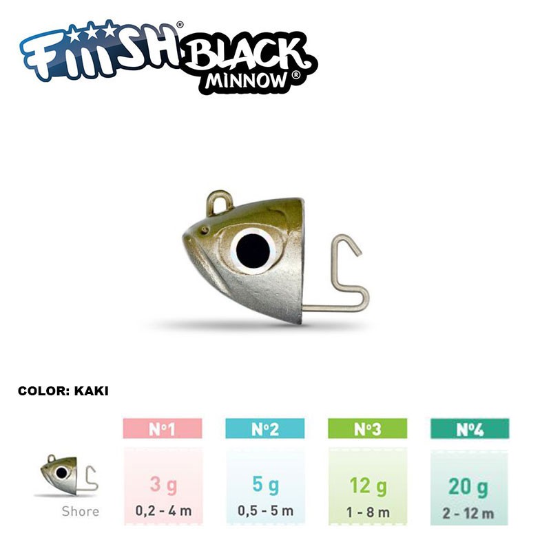 FIIISH BLACK MINNOW RICAMBI JIG HEAD SHORE