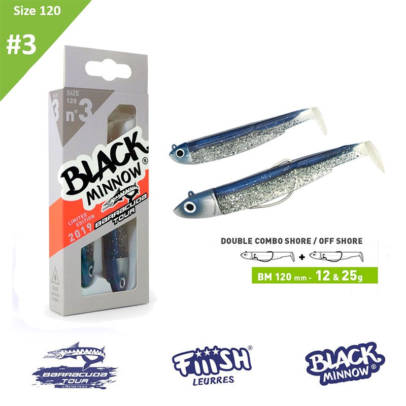 FIIISH BLACK MINNOW 120 N.3 DOUBLE COMBO BARRACUDA TOUR 2019