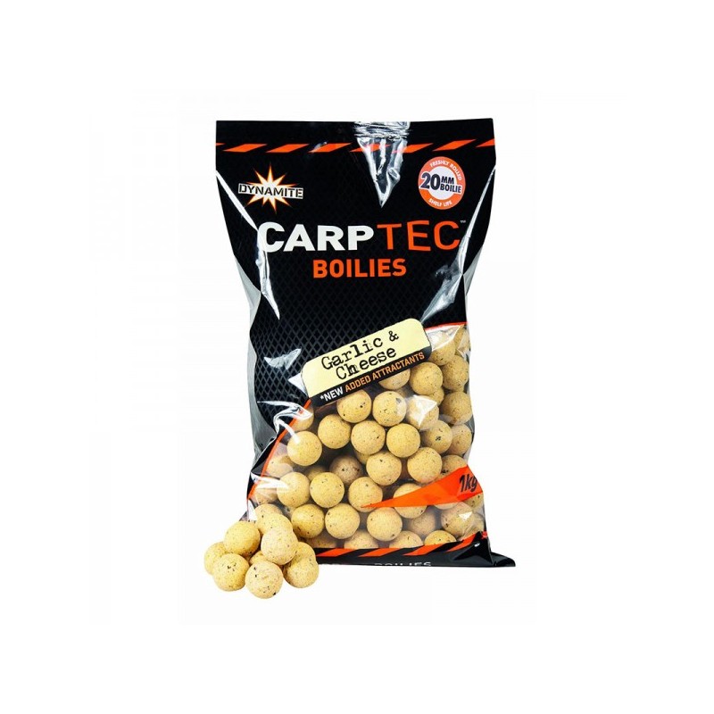 DYNAMITE BAITS BOILIES CARPTEC GARLIC & CHEESE